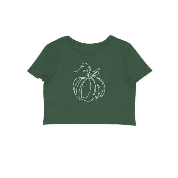 Pumpkin line art | White | Crop Tops - FairyBellsKart