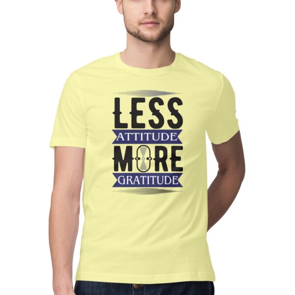 Less Attitude More Gratitude | Black & Blue | Men's T-Shirt - Image 13