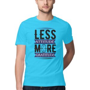 Less Attitude More Gratitude |Black & Blue | Men's T-Shirt at FairyBellsKart