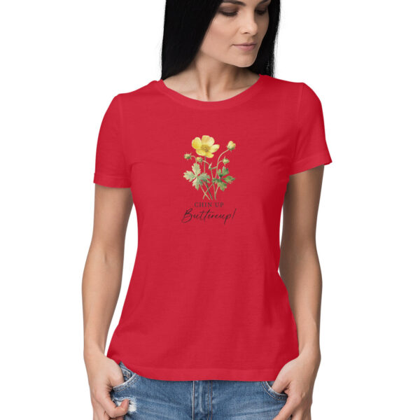 Chin Up Buttercup | Vintage Flower 004 | Women's T-Shirt | fairybellskart.com | Rs. 699.00