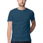 Men's Half Sleeve Round Neck Regular Fit T-Shirt | Navy Blue - FairyBellsKart