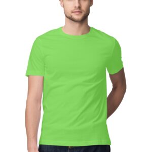 Men's Half Sleeve Round Neck Regular Fit T-Shirt | Liril Green - FairyBellsKart