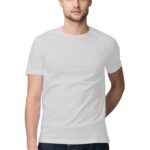 Men's Half Sleeve Round Neck Regular Fit T-Shirt | Melange Grey - FairyBellsKart