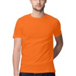 Men's Half Sleeve Round Neck Regular Fit T-Shirt | Orange - FairyBellsKart