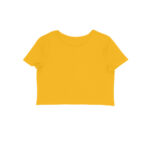 Women's Half Sleeve Round Neck Curved Crop Top | Golden Yellow - FairyBellsKart