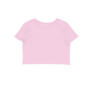 Women's Half Sleeve Round Neck Curved Crop Top | Pink - FairyBellsKart