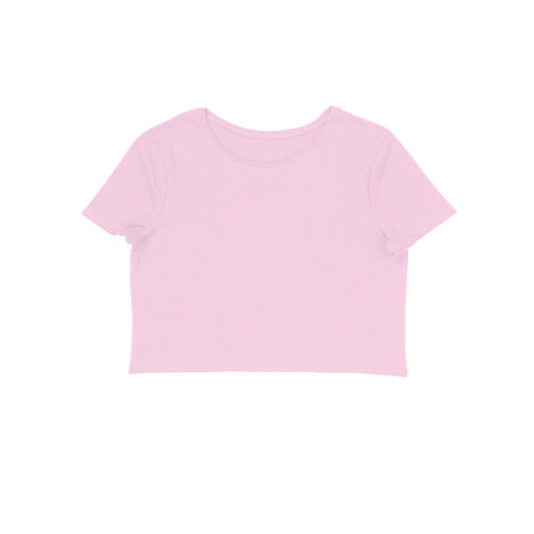 Women's Half Sleeve Round Neck Curved Crop Top | Pink - FairyBellsKart