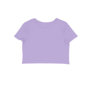 Women's Half Sleeve Round Neck Curved Crop Top | Iris Lavender - FairyBellsKart