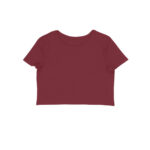 Women's Half Sleeve Round Neck Curved Crop Top | Maroon - FairyBellsKart