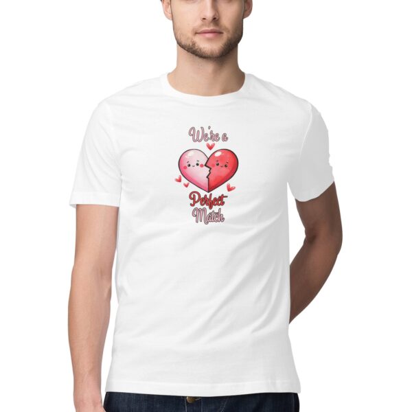 We're A Perfect Match | Heart | Men's T-Shirt - FairyBellsKart