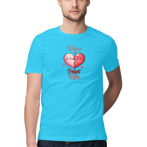 We're A Perfect Match | Heart | Men's T-Shirt - Image 12