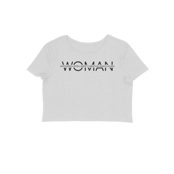 Woman Motivated Intelligent Creative | Black | Crop Tops - FairyBellsKart