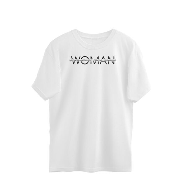 Woman Motivated Intelligent Creative | Black | Oversized T-Shirt - FairyBellsKart