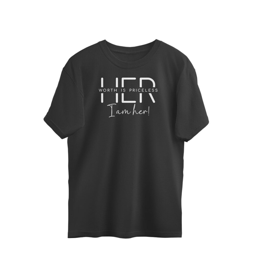 Her Worth Is Priceless | White | Oversized T-Shirt - FairyBellsKart